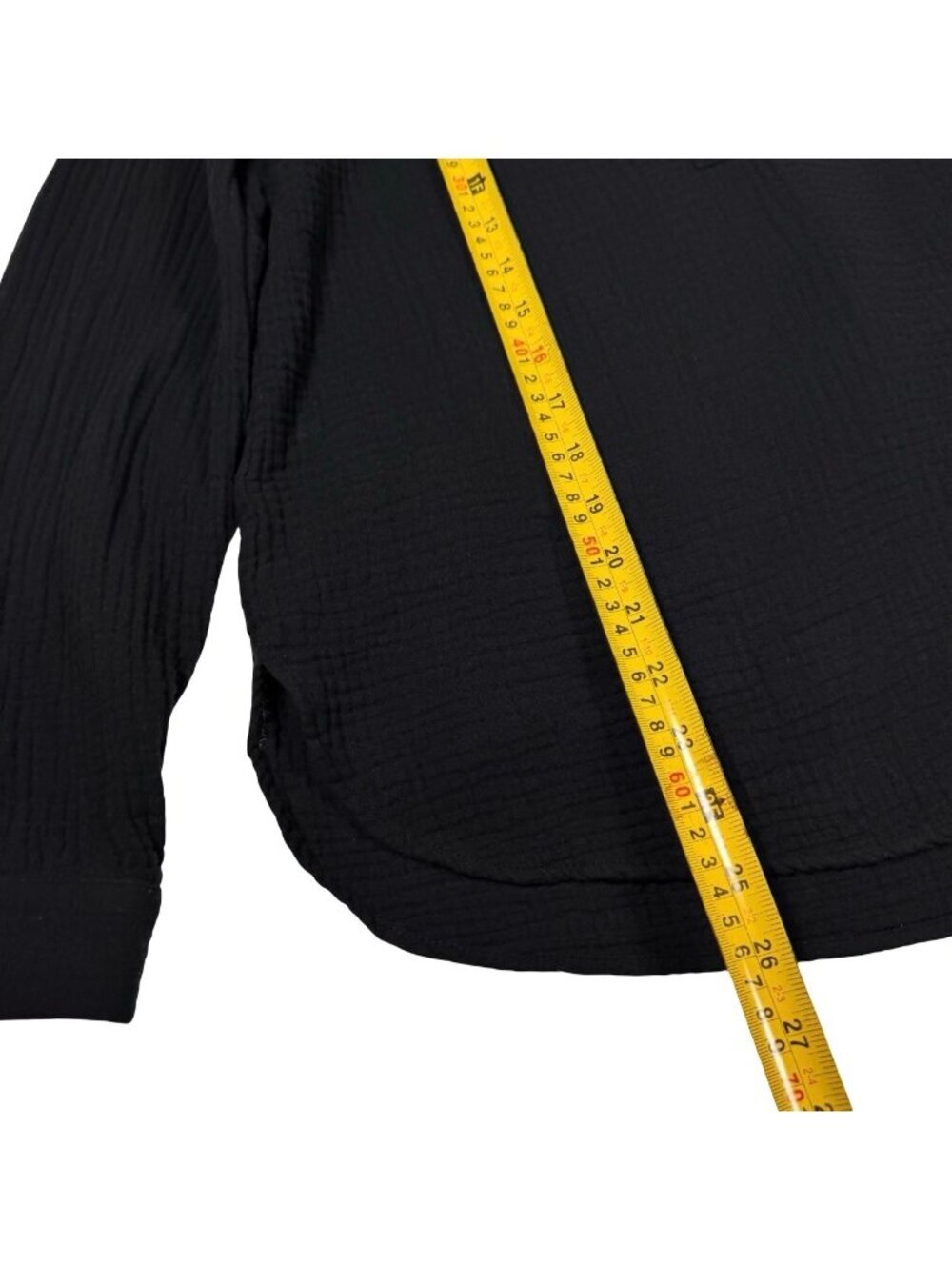 Jenni Kayne Henley Gauze Shirt Sz S Black Cotton Oversized Minimalist - Picture 8 of 9